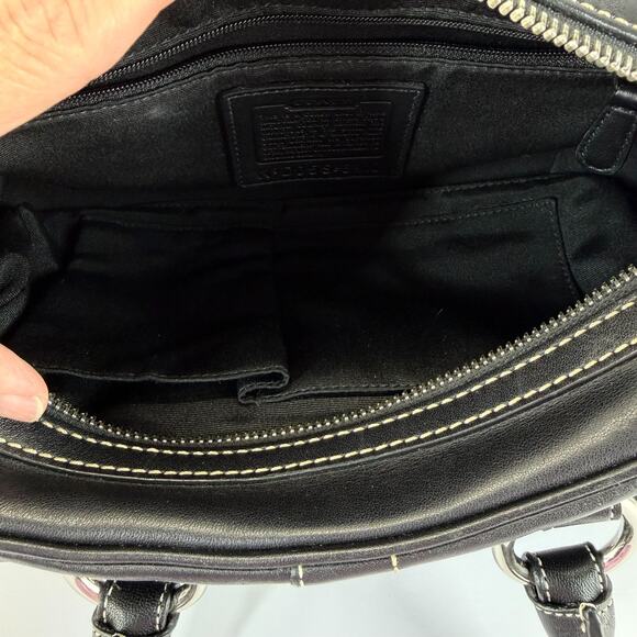 Coach Soho Leather Mini Boston Black Bag 8A10 Bowling Tote Satchel Handbag Y2K - Picture 12 of 16